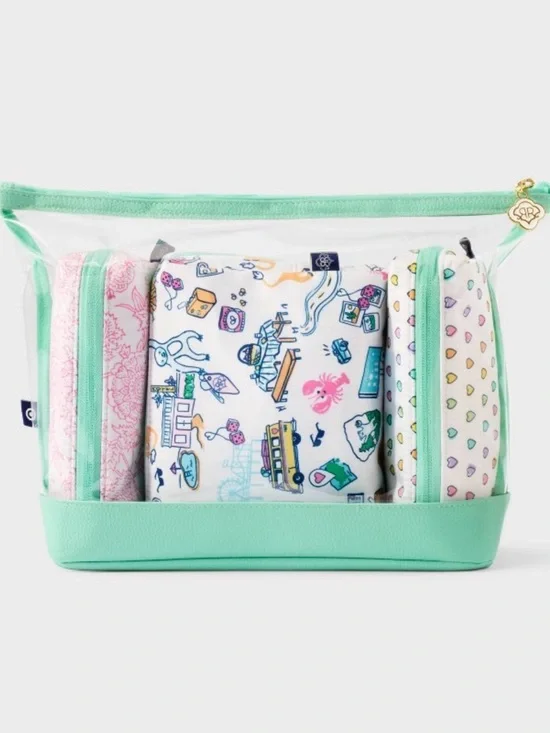 New Roller Rabbit x Target 4 Piece Pouch Set Colorful Travel Bag Organizers - Picture 9 of 9